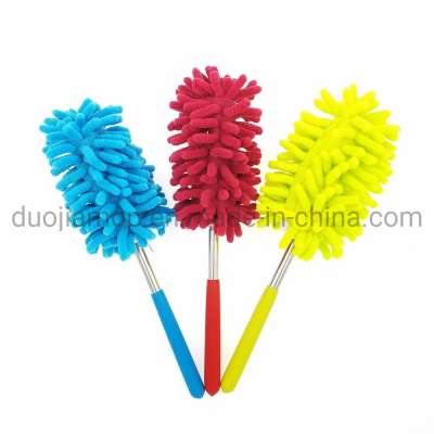 Retractable Extendable Long-Reach Dusting Brush with Telescoping Pole